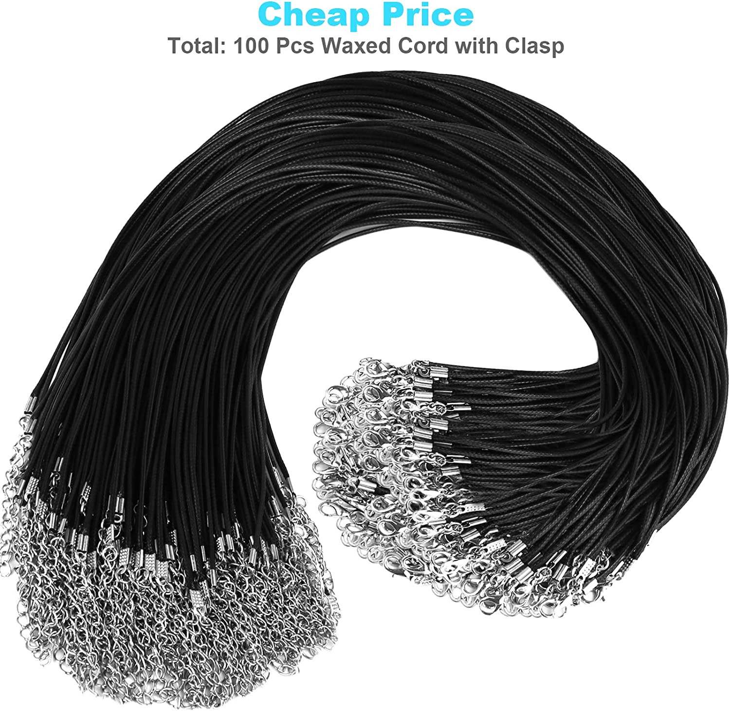 100Pcs 18” Leather String Charms Necklace Cords Wholesale Rope Bulk Lot Cords