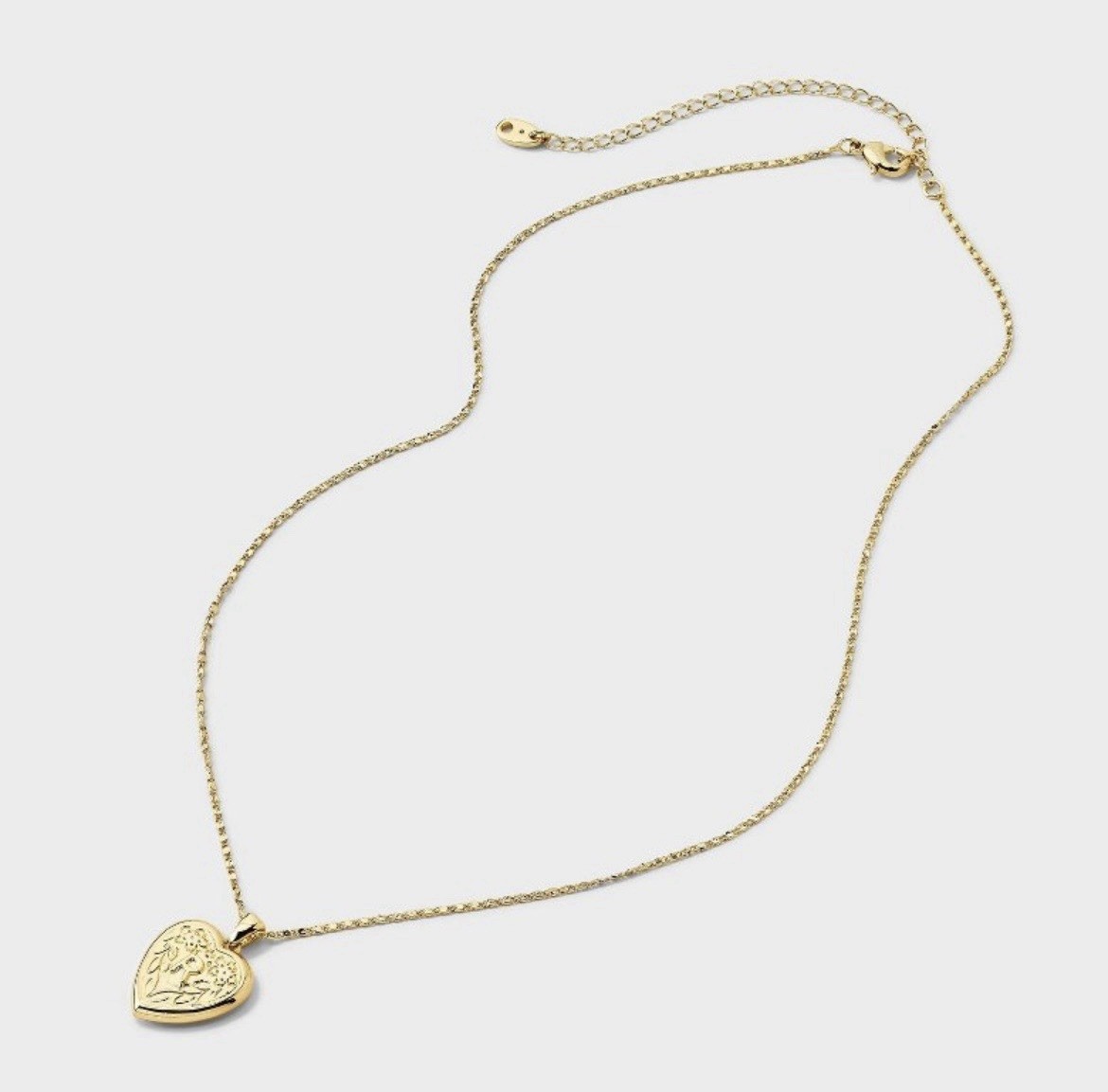 A New Day 14K Gold Dipped Heart Charm Initial Necklace R