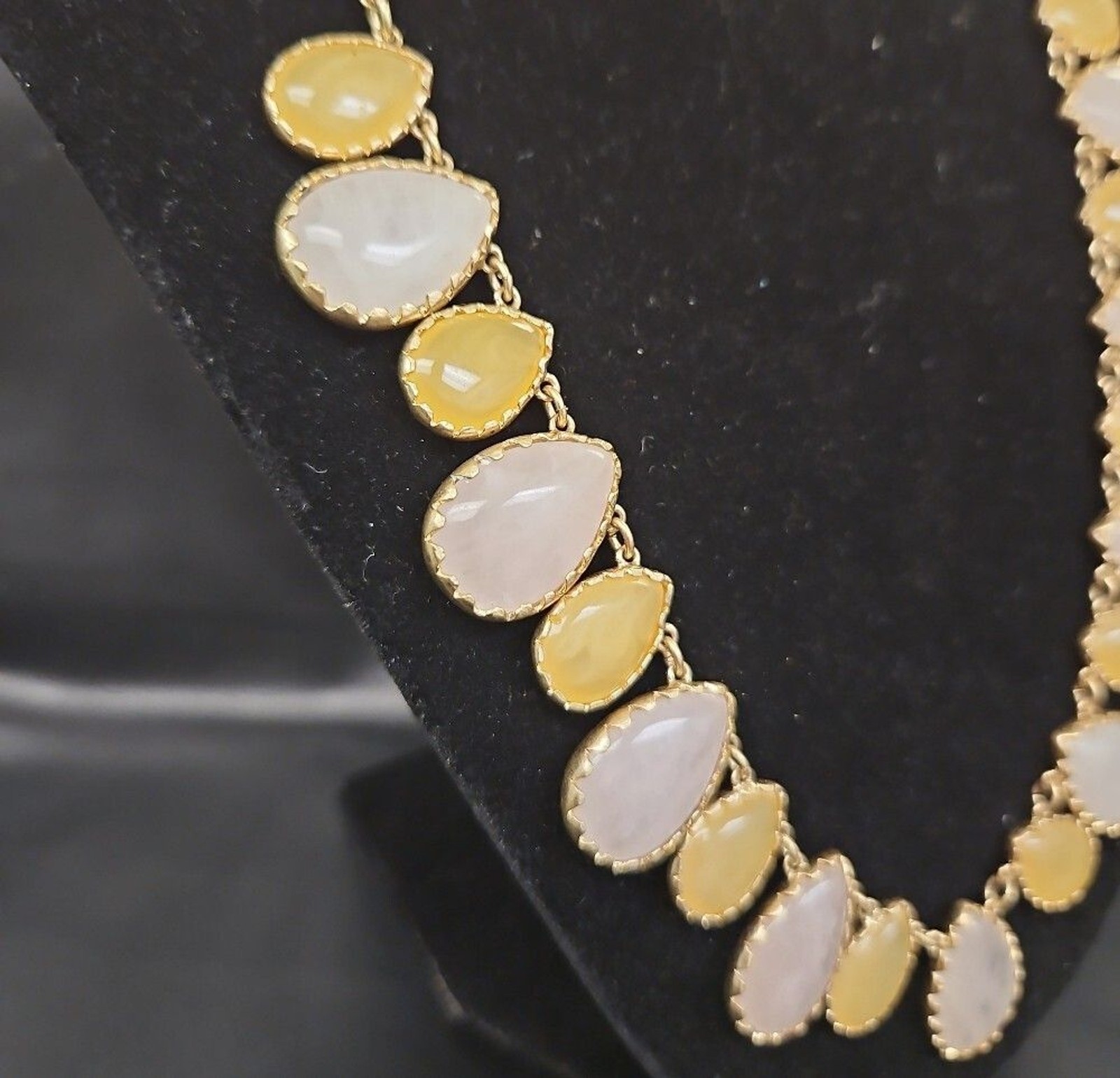 LOFT Gold Tone Necklace with Quartz Teardrops