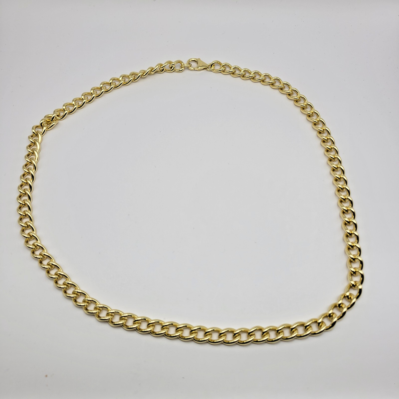 HSN Bellezza Bronze 7.5mm Gold Tone Curb Link Chain Necklace ~ 22″