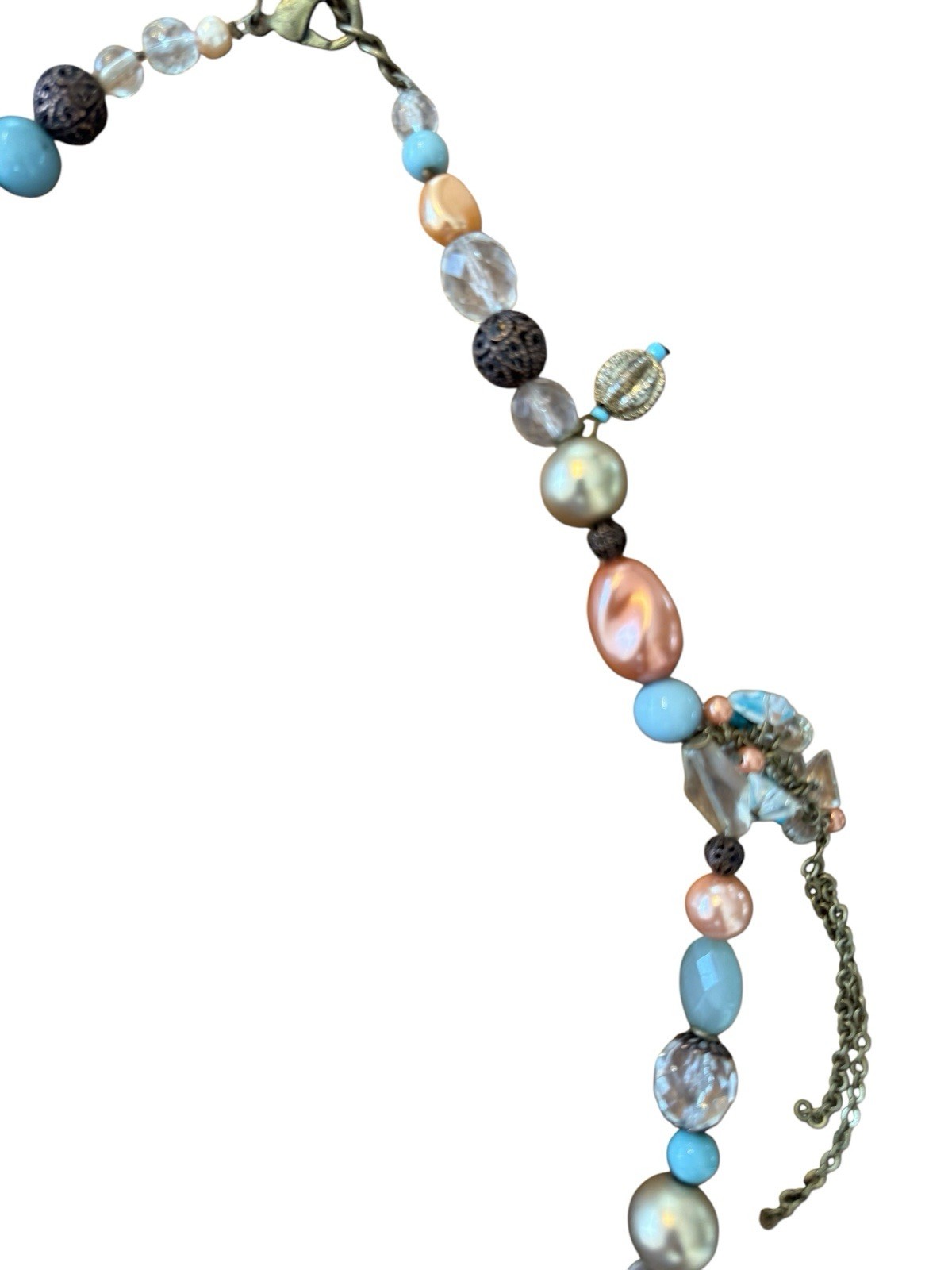 Boho Western Multi Color Beaded & Charm Tassel Patina Long Layering Necklace