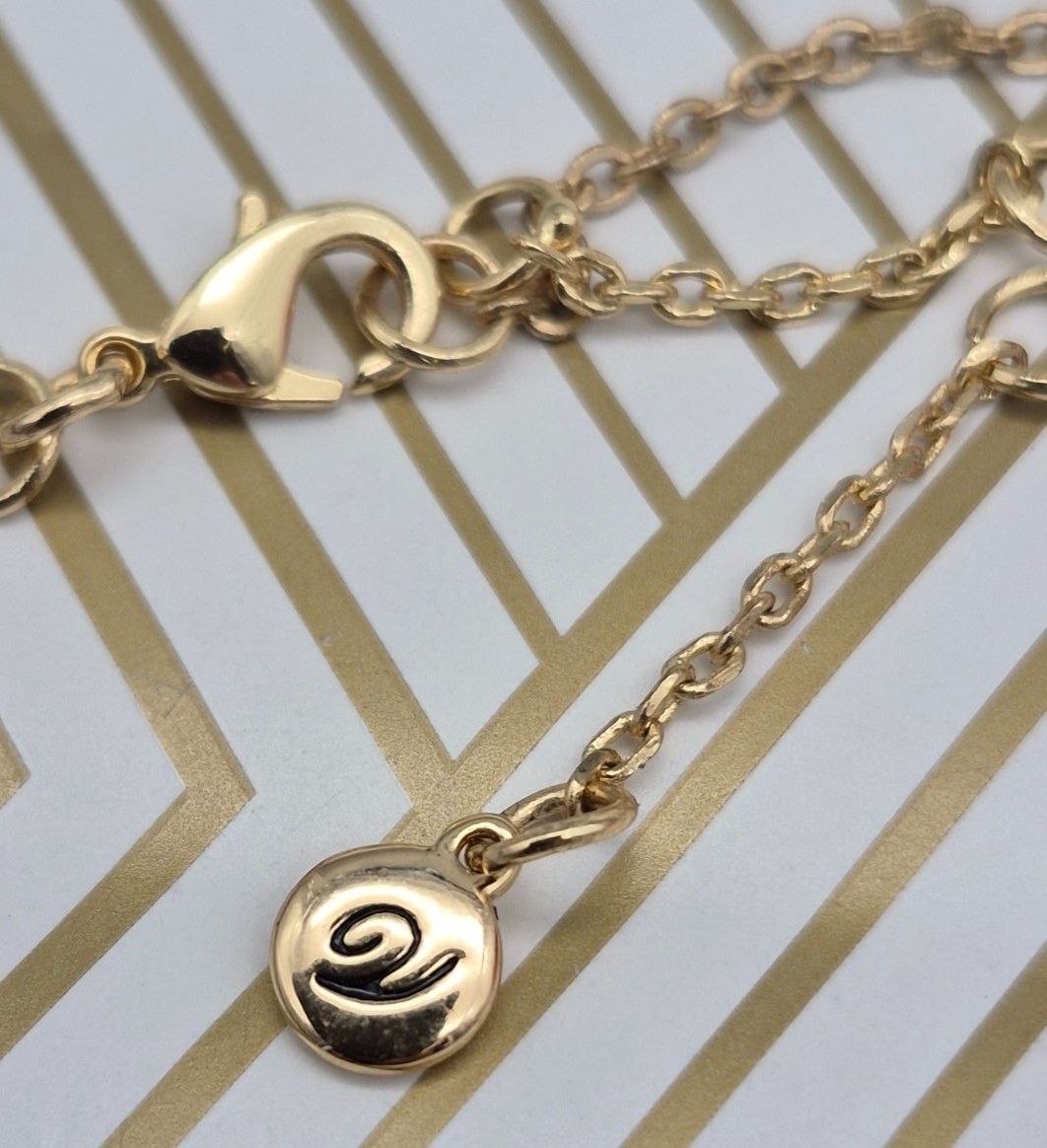 Versona Gold Tone Long Link Chain Round Two Tone Pendant Necklace 34″