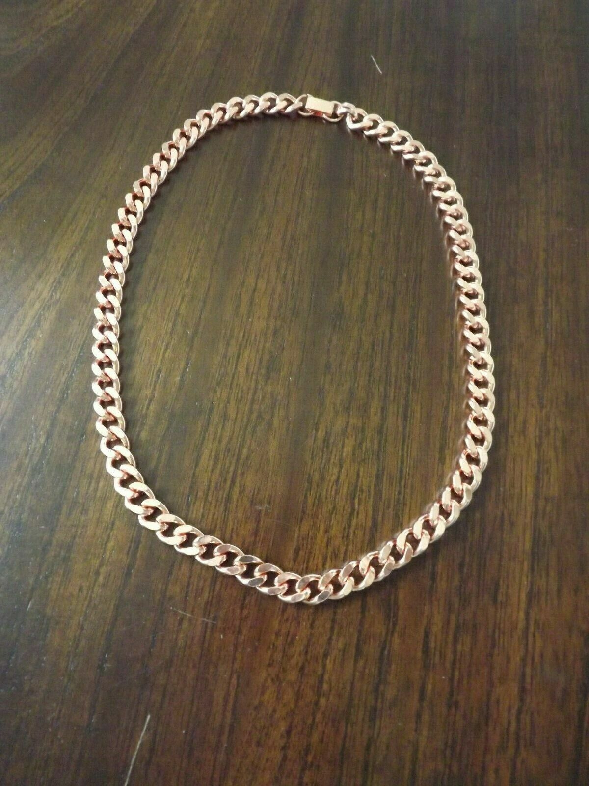 Pure Solid Copper Cuban Chain Necklace Curb Link Rider Arthritis Necklace