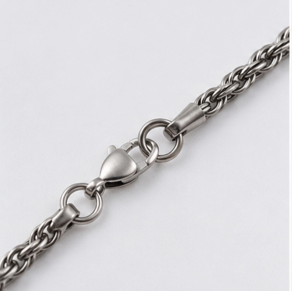 Stainless Steel Rope Chain Necklace – Classic Unisex Design