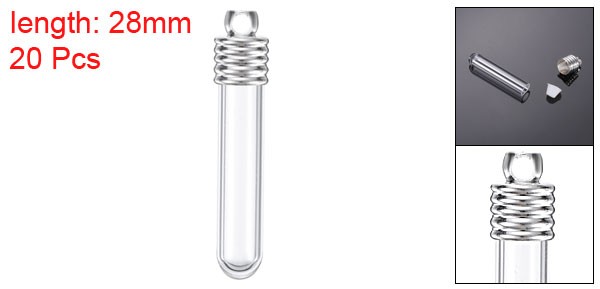 20Pcs Transparent Wishing Bottles 6mm Width for Necklace DIY Pendants Craft