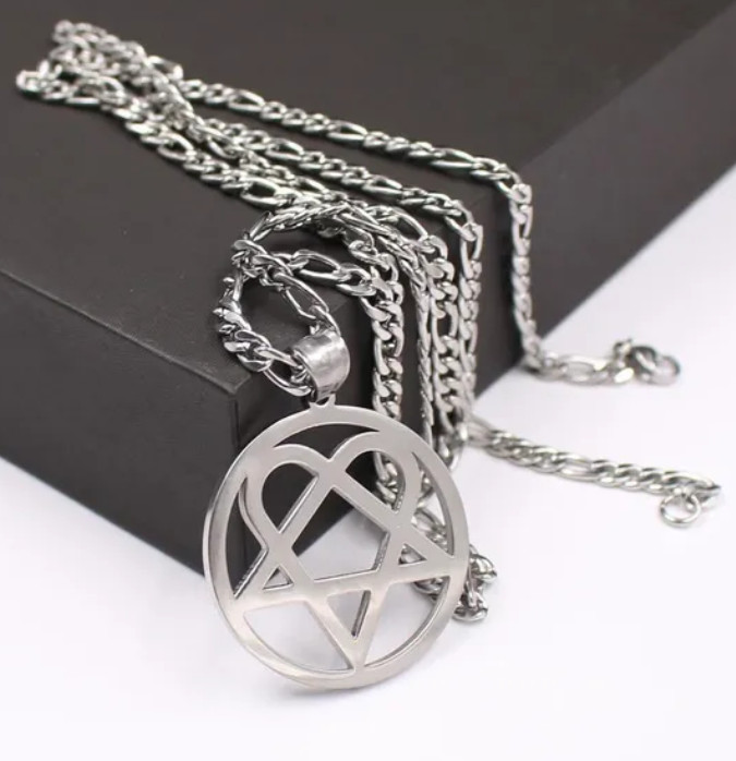 HIM Stainless steel Hip Hop Rock Music Him Heartagram Star Hear Pendant Necklace