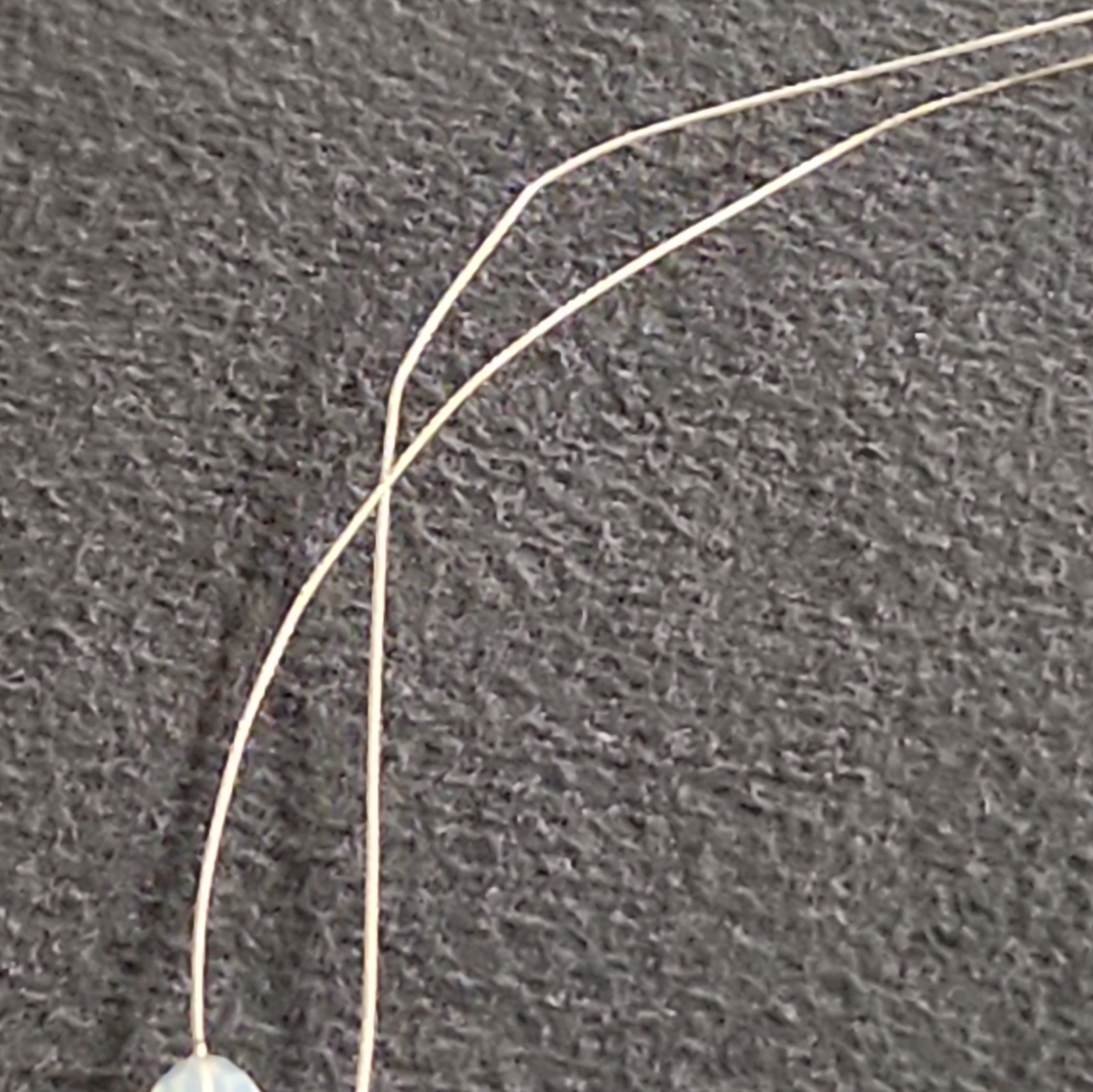 Double Strand Layered White Beaded Wire Necklace Nylon Lobster Clasp