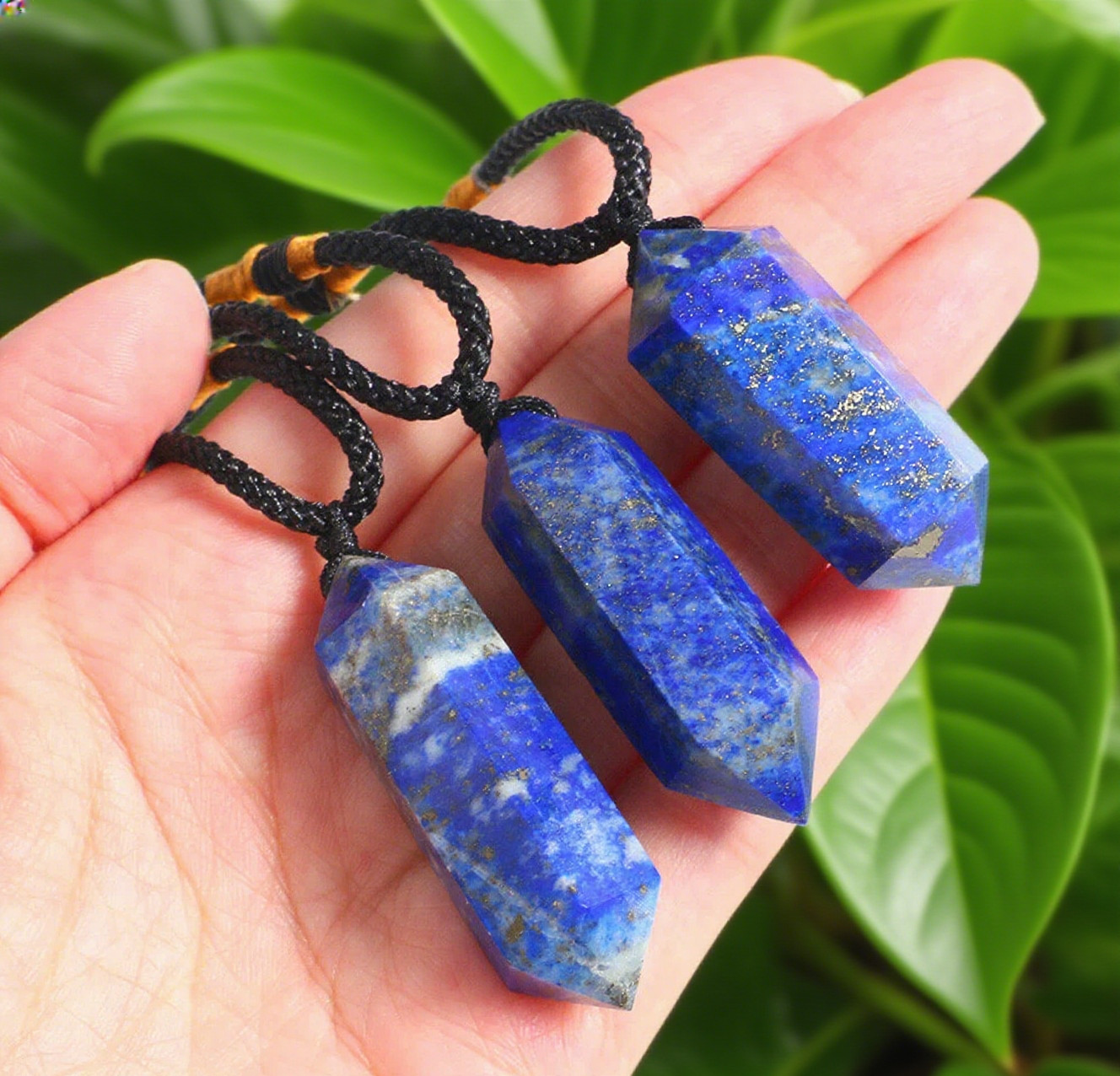 Natural Lapis Lazuli Crystal Pendant Necklace Gemstone Healing Reiki Amulet