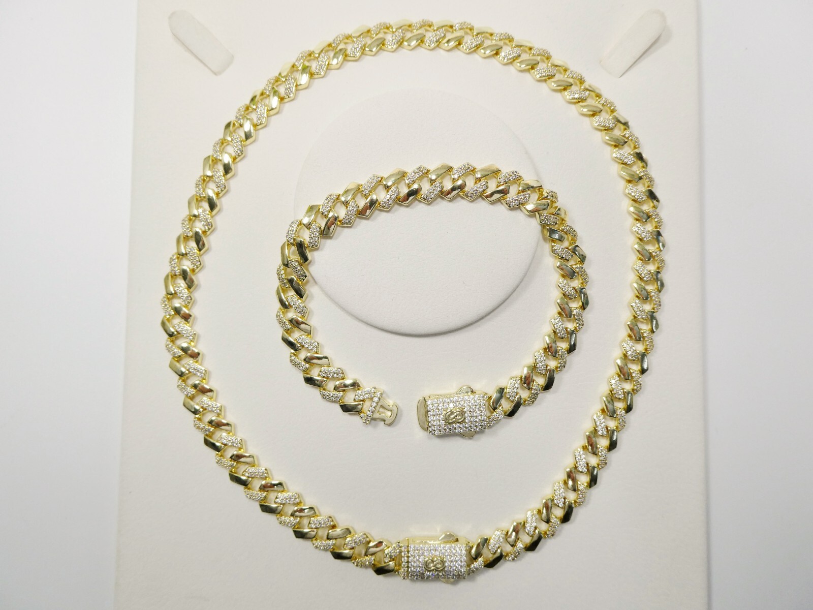 9MM 14K COLOR YELLOW GOLD FILLED MONACO BRACELET/NECKLACE