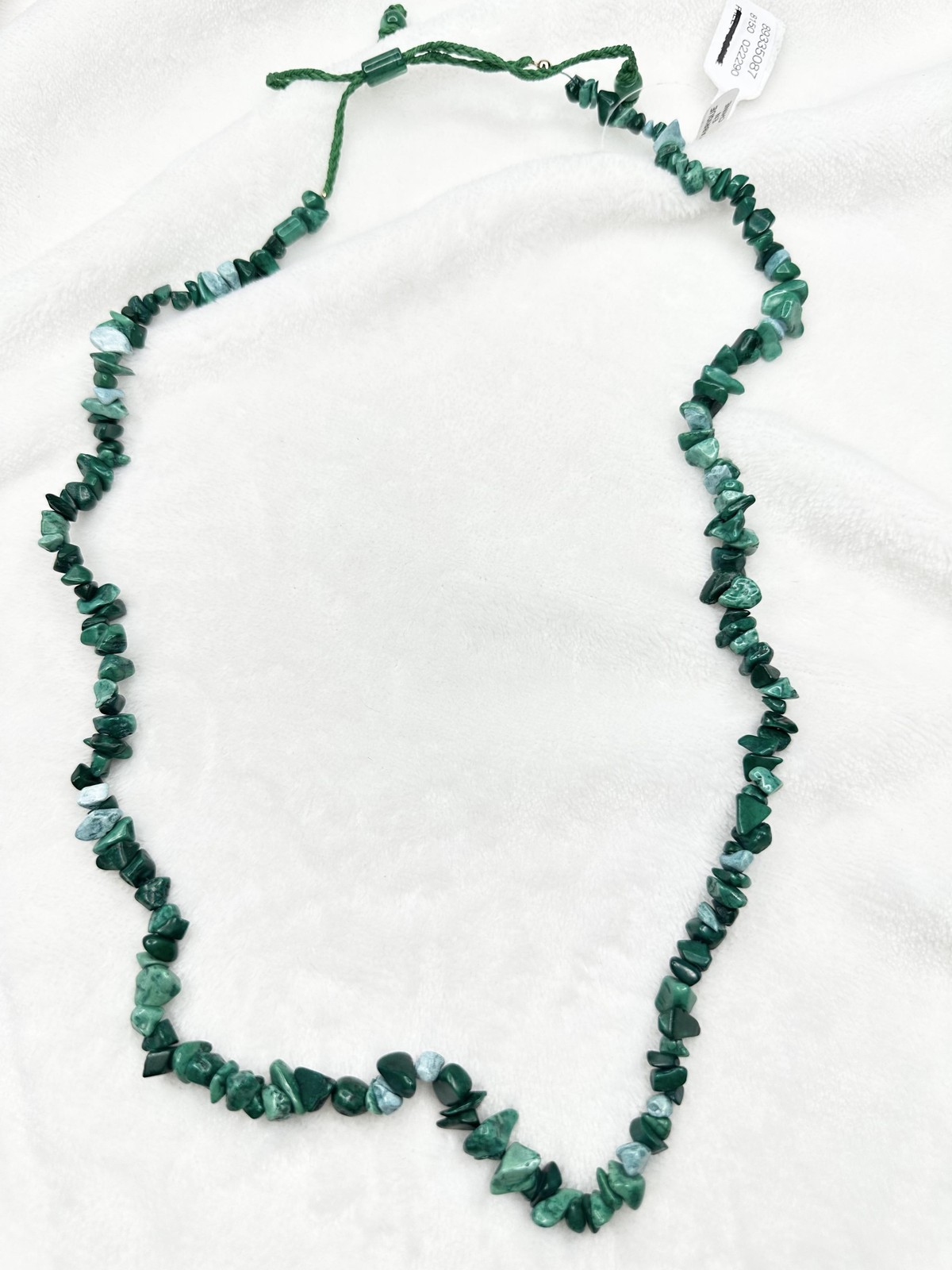 NEW Free People Bohemian Single Strand Crystal Beaded Necklace Malachite Green