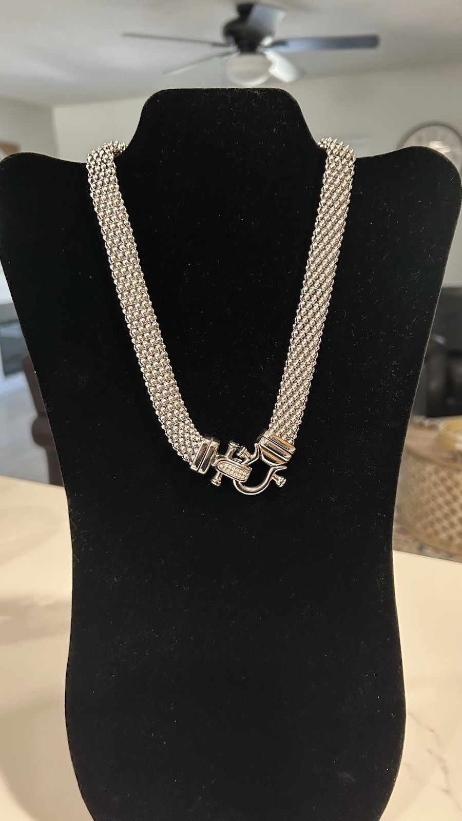 Emma Skye Stainless Steel Popcorn Mesh Necklace, 18 inches