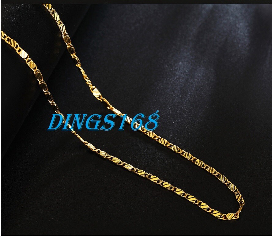 Genuine 18K Gold Filled Tarnish-Resistant 2.2mm 22 inch Flat Necklace Chain L038