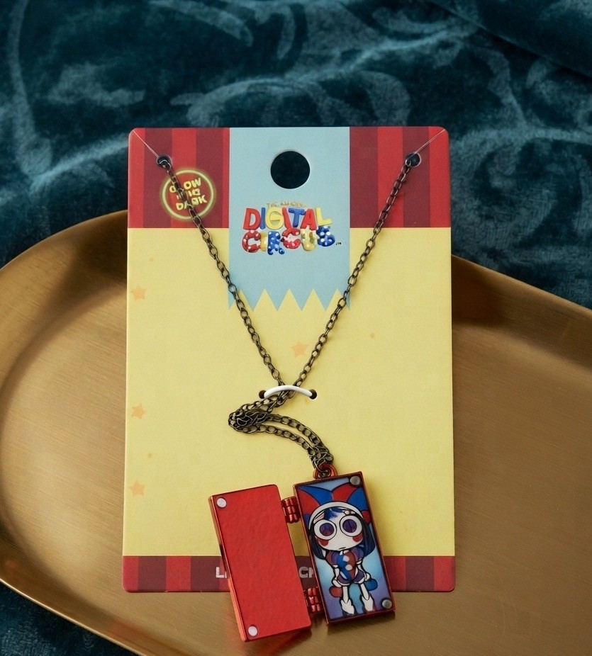 The Amazing Digital Circus Pomni Exit Door Glow-In-The-Dark Locket Necklace New