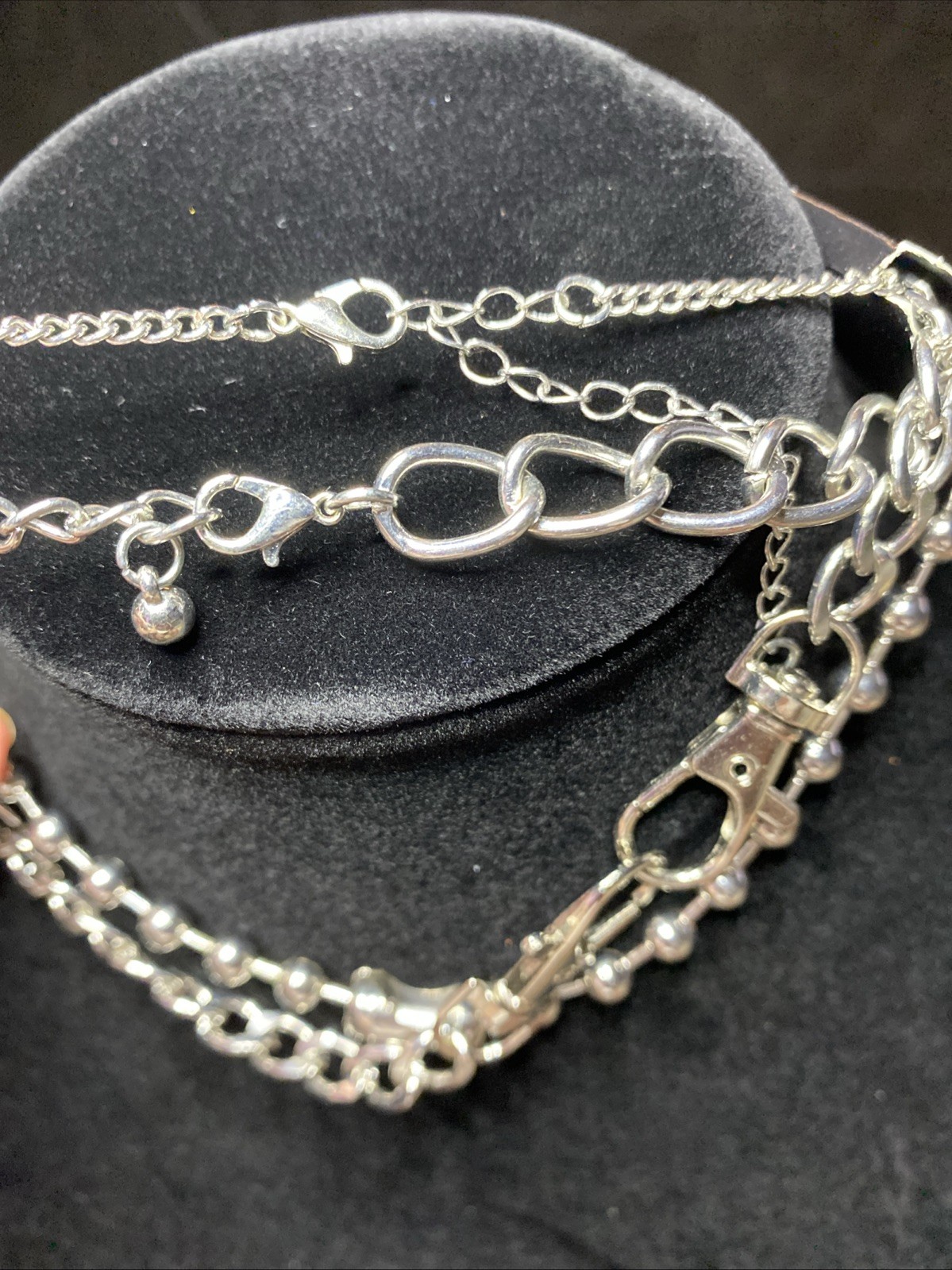 4 Chain Layered Necklaces IGIRL Pendant Silver Tone Bag Chain Bag Charm NWT