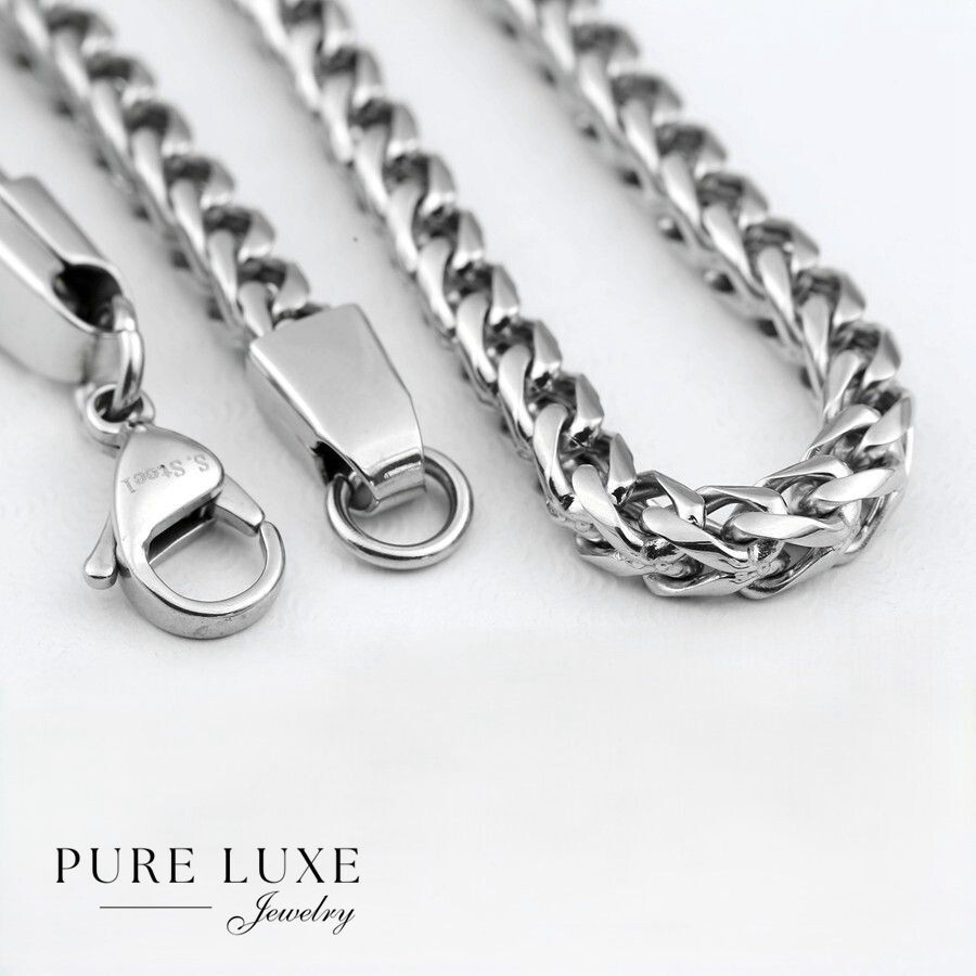 DG Men’s 24″ Stainless Steel 6mm Franco Necklace High Polish Box