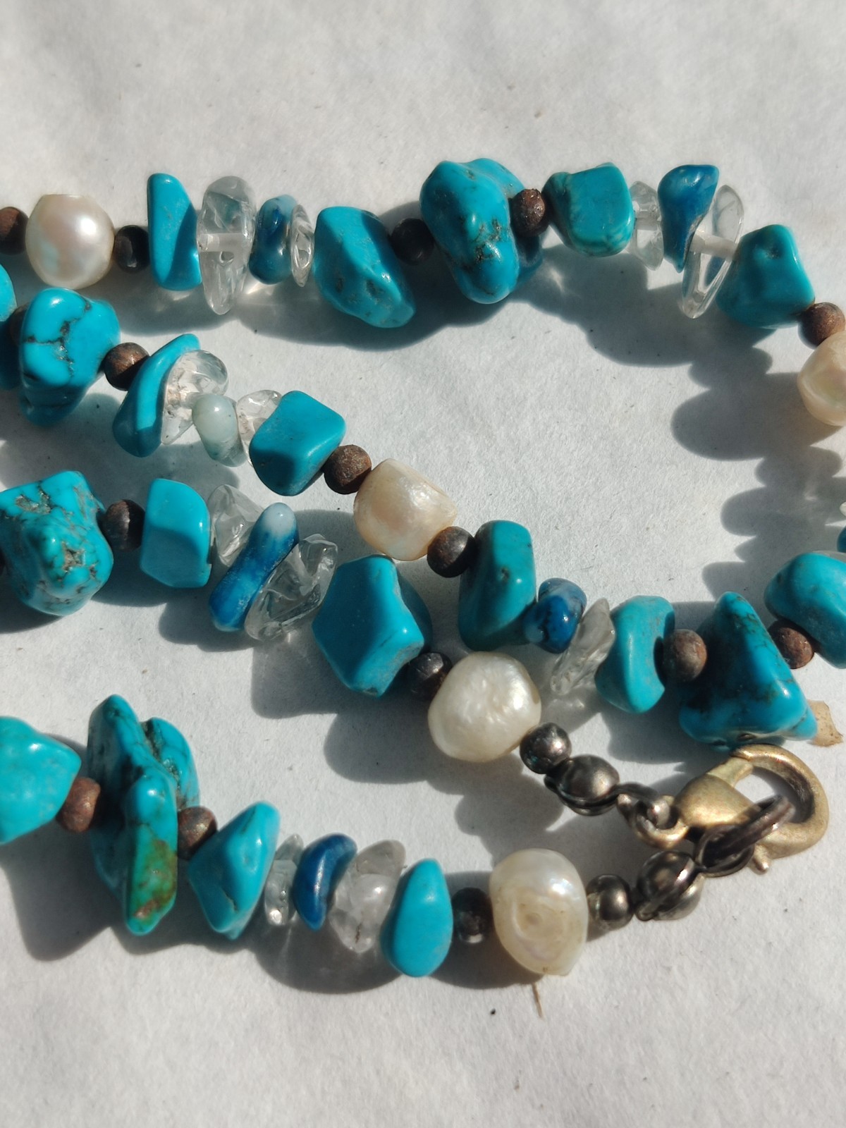 5x Natural Turquoise Chip Necklaces Lot 30″ Long Mala / Healing Crystals
