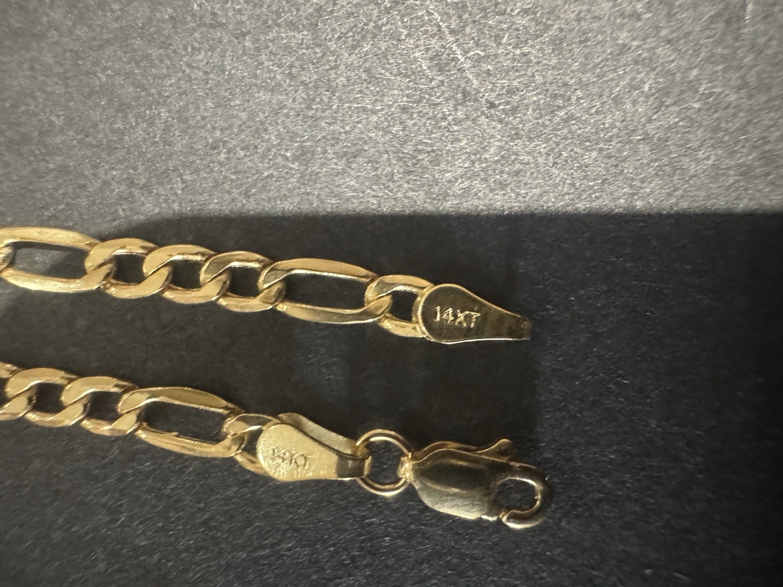 Solid 14K Yellow Gold Figaro Chain Necklace 20″ Long 4.15g Genuine Mens 4MM
