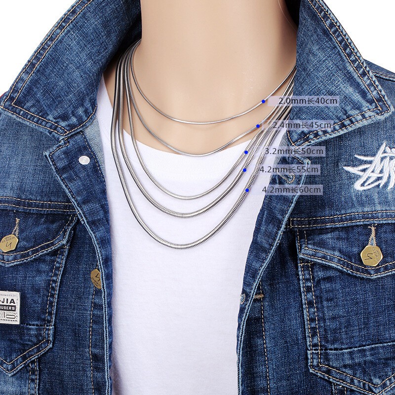 50Pcs Men Women Silver Stainless Steel Round Cable Snake Chain Necklace 18″-28″