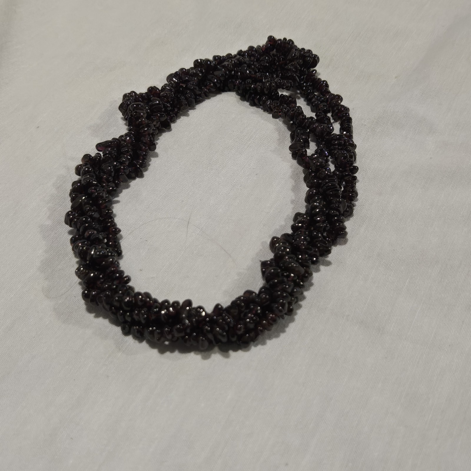 Lot of 2 Vintage Natural Garnet Chip Necklaces – Matching 17″ Strand Set Boho