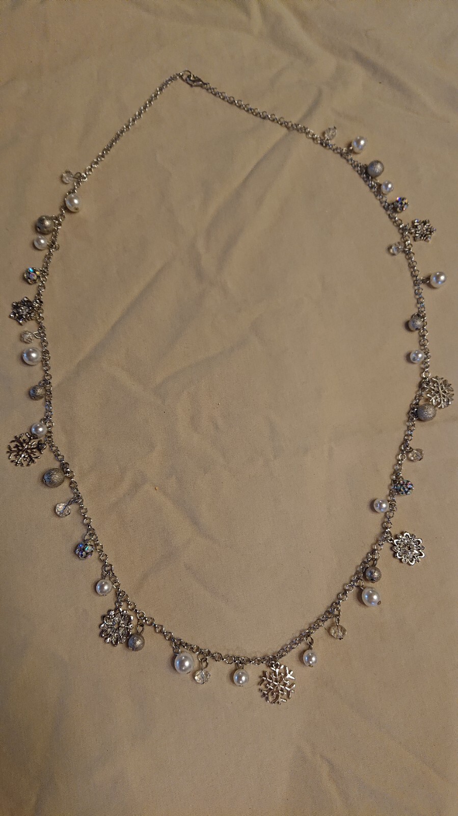 Holiday Snowflake Bead Charm Necklace