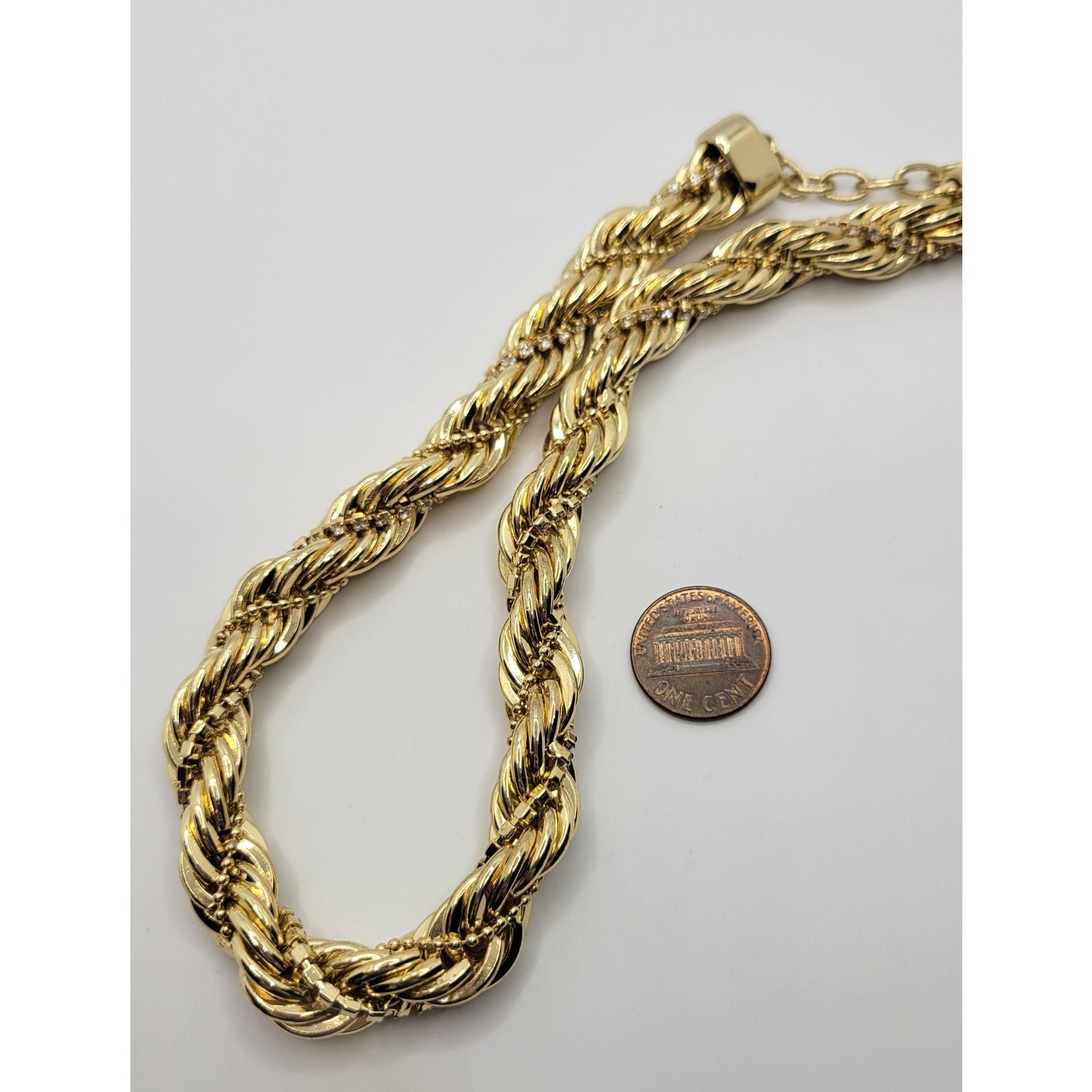 Baublebar Twisted Chain Necklace Signed Statement Crystal Strand Bead Ball