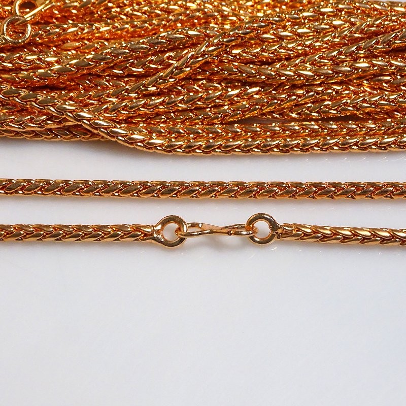 Pure Solid Copper 3 Line Unique Design Wire Wrapping Chain Necklace Copper PG 03