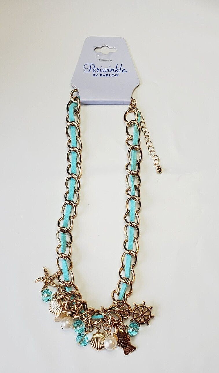 Periwinkle by Barlow Necklace Kids Size 7 inch Beach Charms Star Fish Shell New