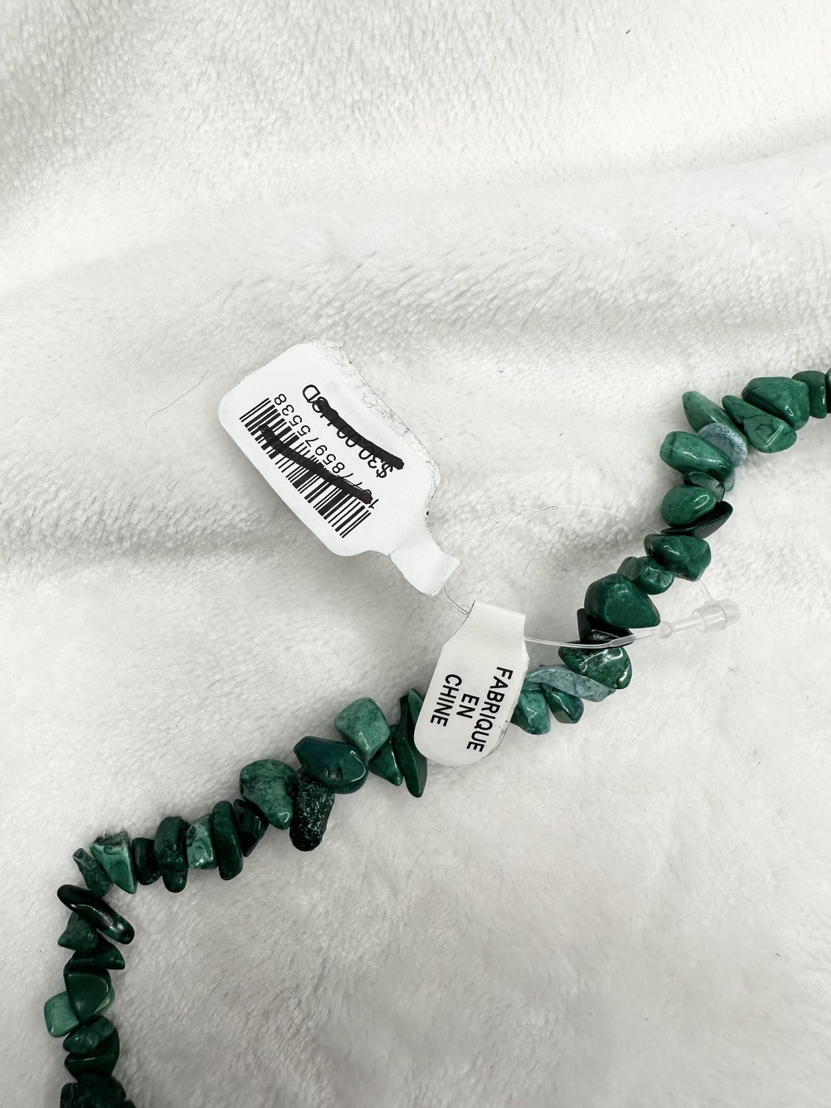 NEW Free People Bohemian Single Strand Crystal Beaded Necklace Malachite Green