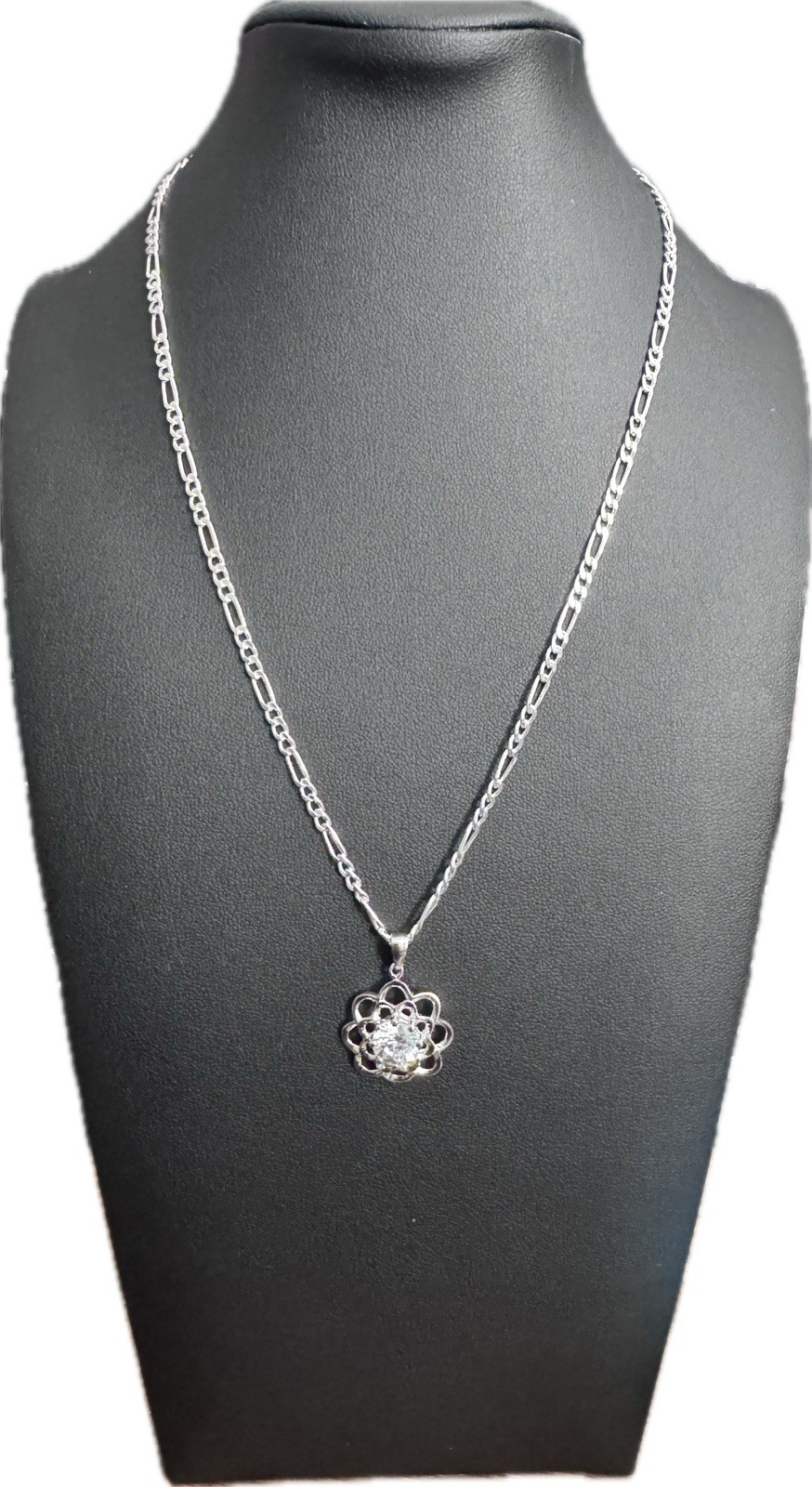 Sterling silver Flower Pendant Necklace Chain Jewelry Floral Pendant No Stones
