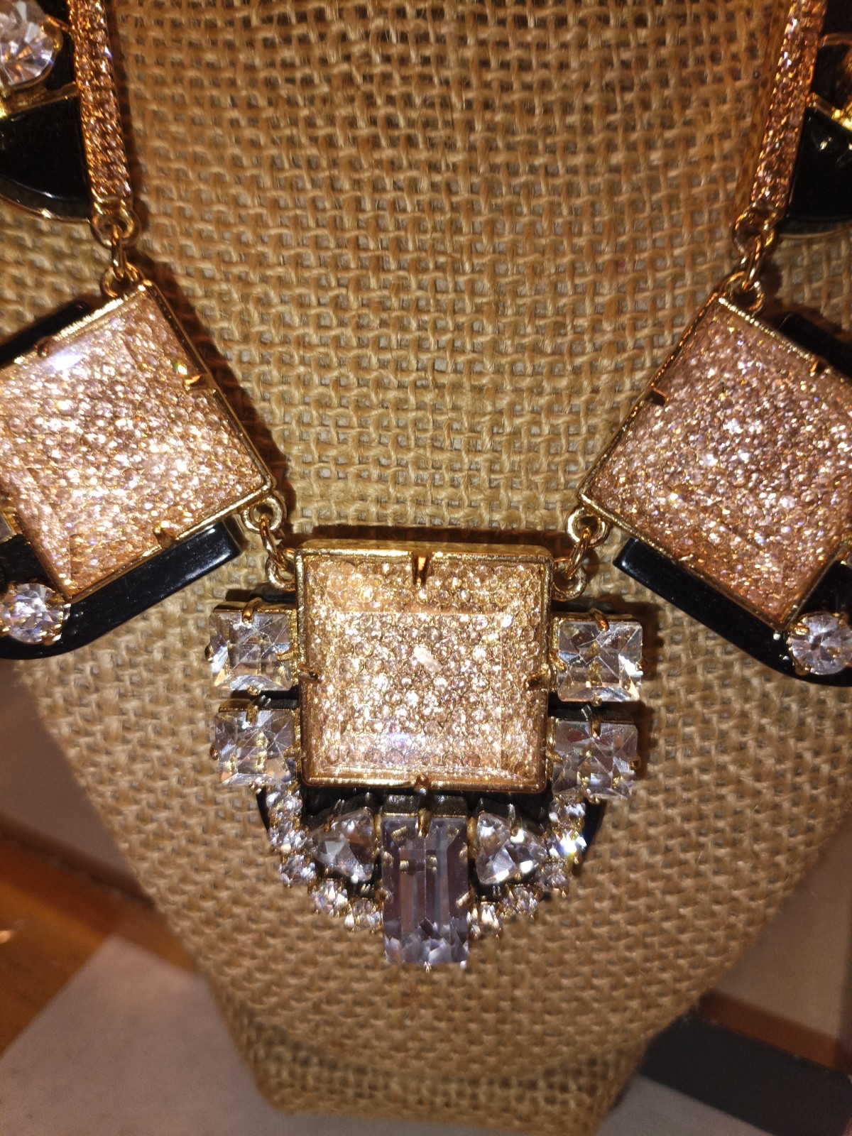 Kate Spade Art Deco Style Rhinestone Statement Necklace