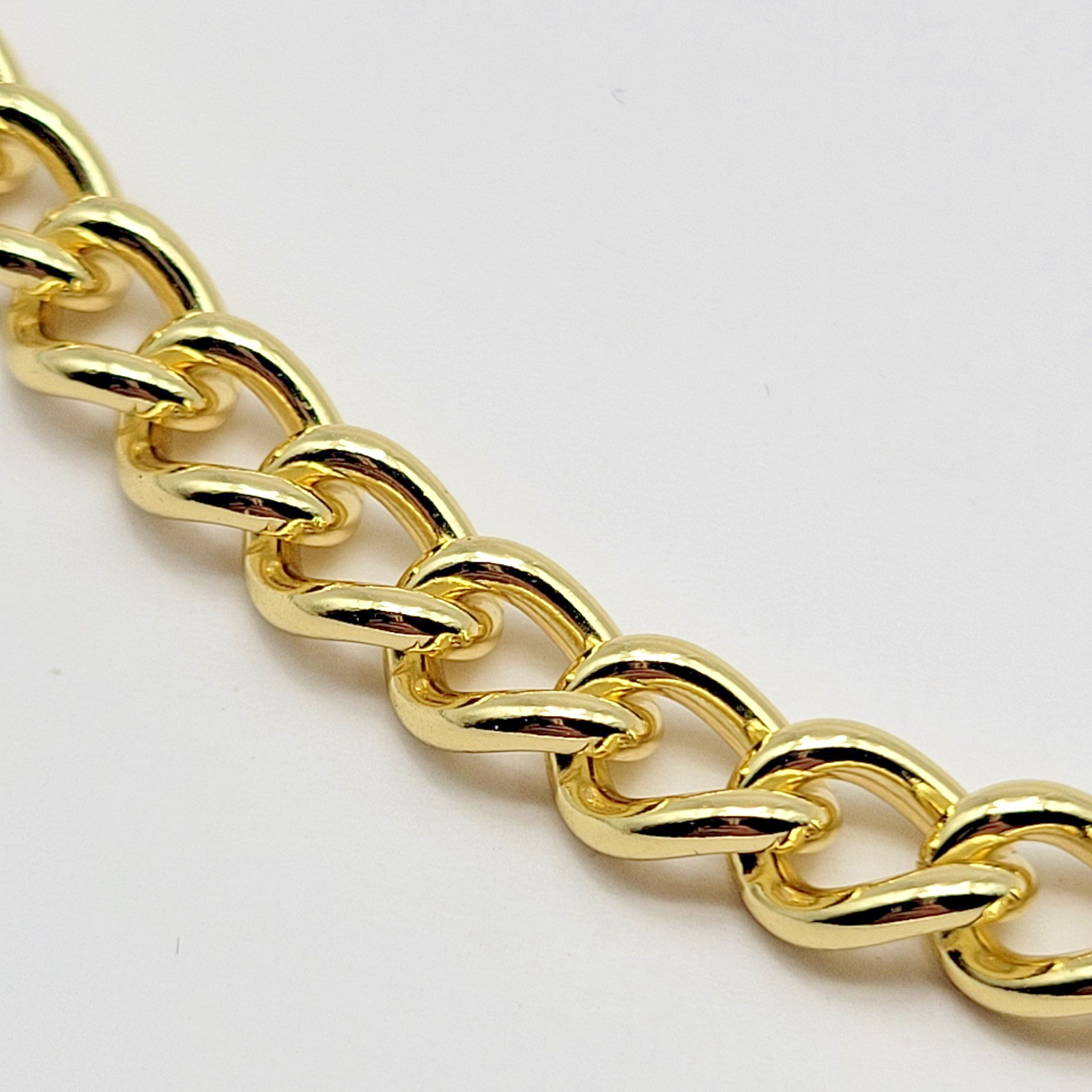 HSN Bellezza Bronze 7.5mm Gold Tone Curb Link Chain Necklace ~ 22″