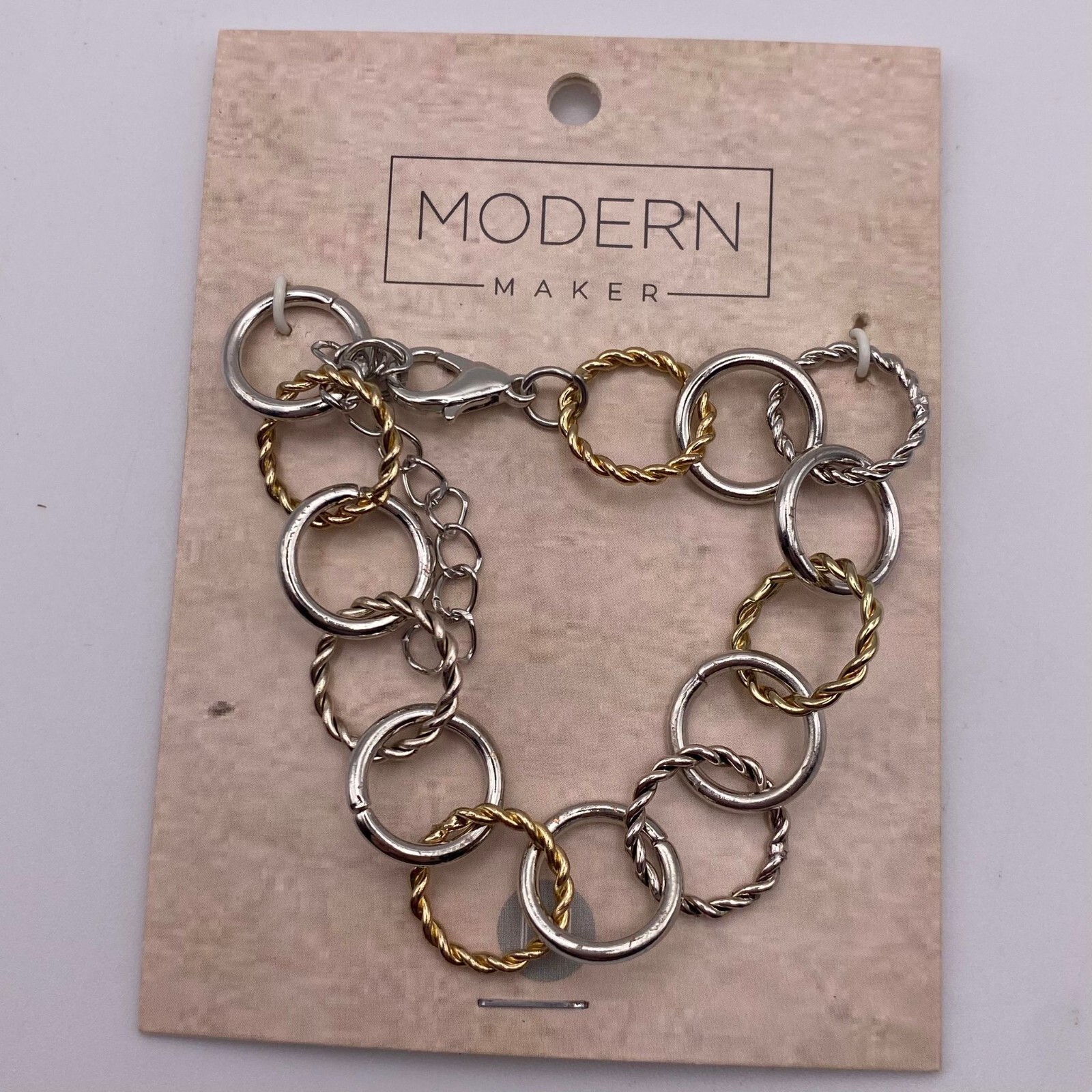 3pcs Bracelet Gold Silver Interlocking Circles Chain Rhinestone Elegant Bracelet