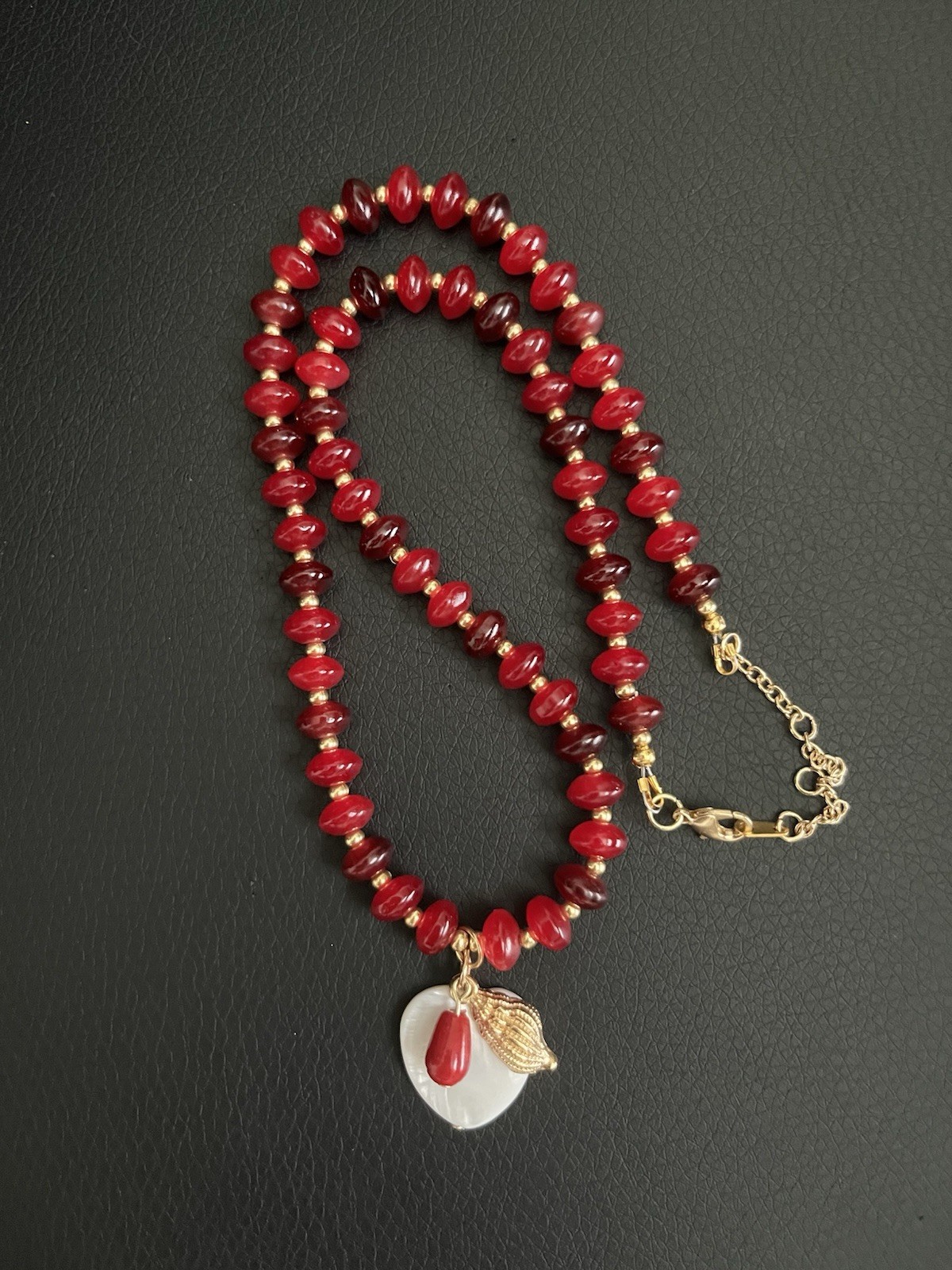 Handmade Cherry Red Charm Necklace 40cm/16in