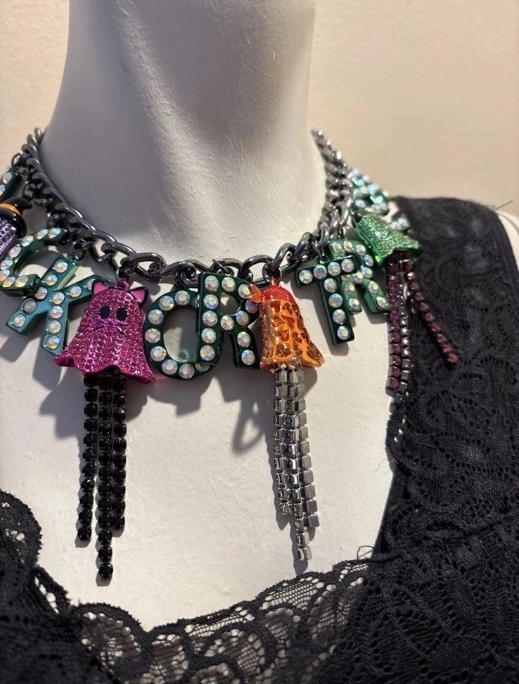 NWT BETSEY JOHNSON HALLOWEEN TRICK OR TRICK STATEMENT NECKLACE $248