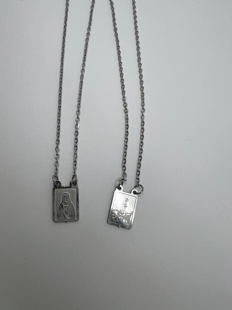 Stainless Steel Scapular Necklace Our Jesus 20inches silver Daily Female Male