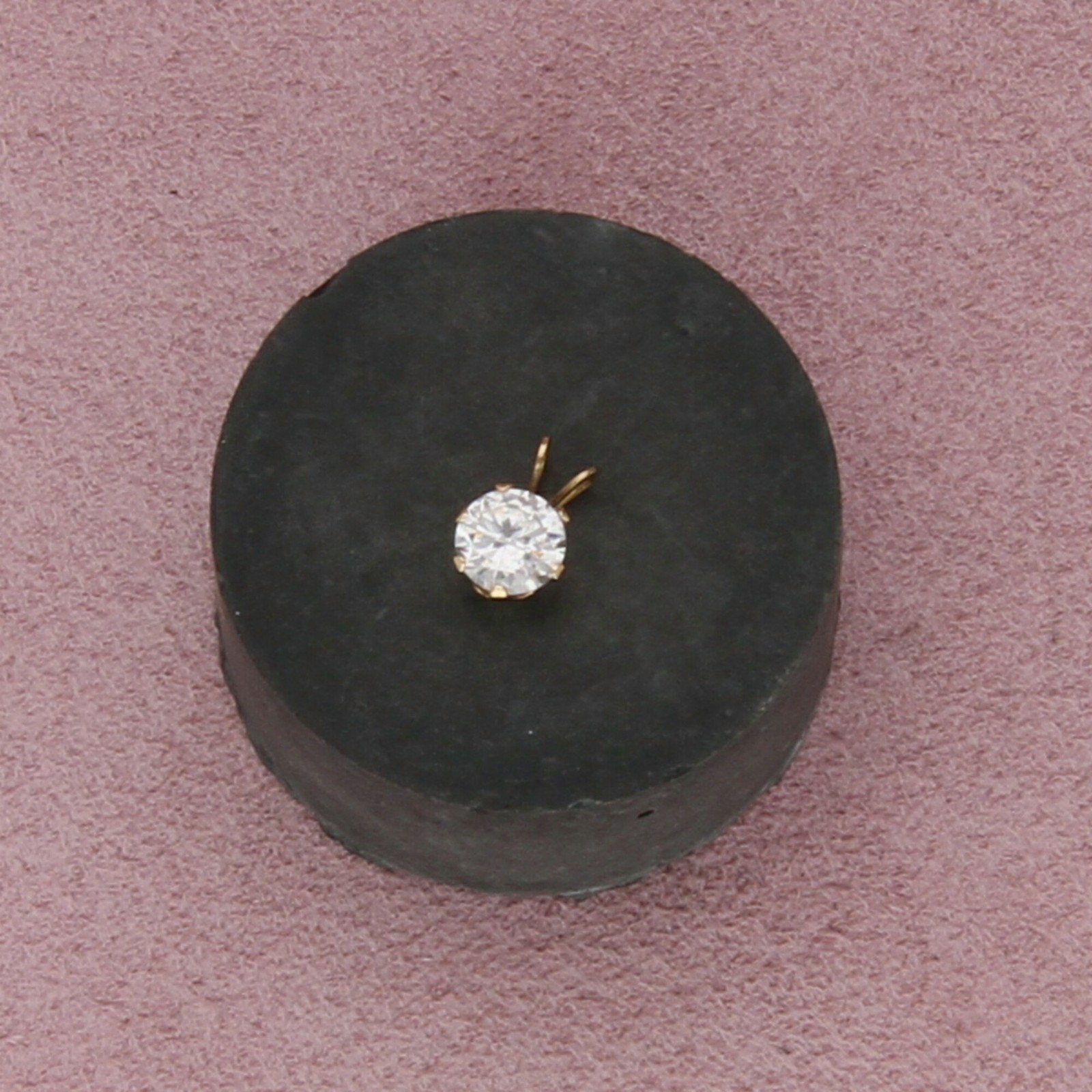 10k yellow gold dainty cz drop pendant