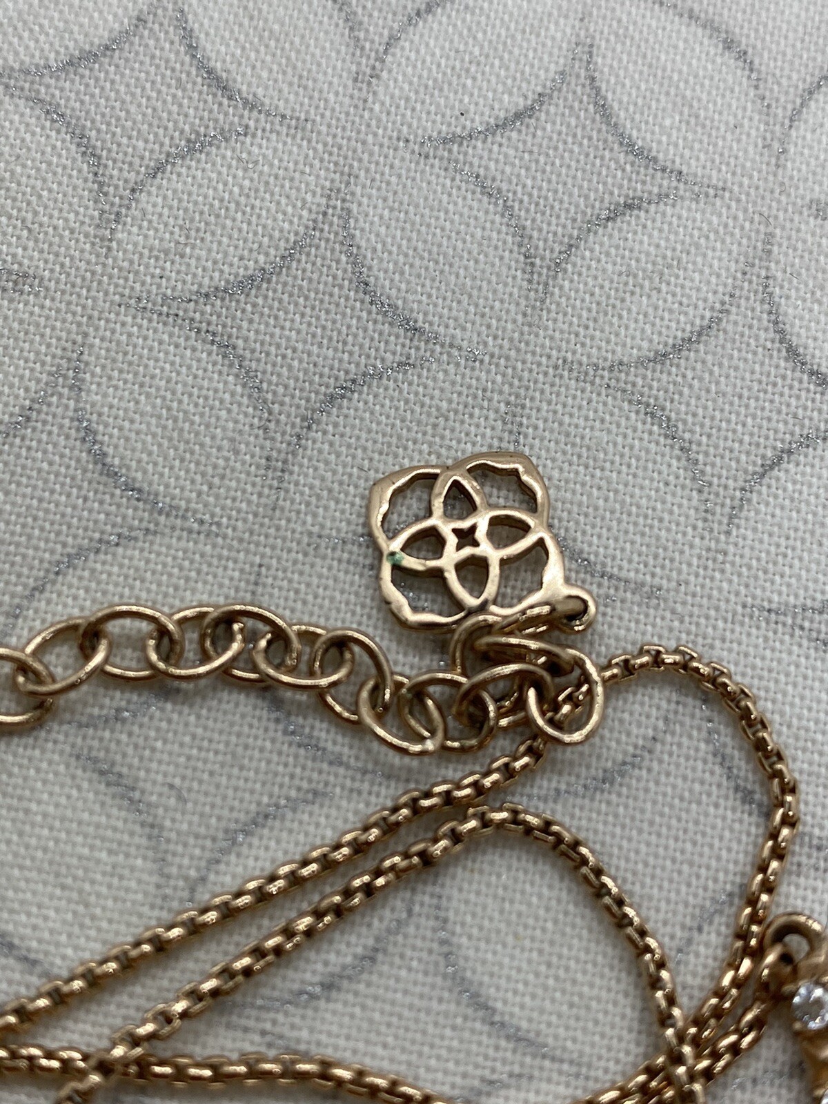 Kendra Scott Fischer Pendant Necklace White Kyocera Opal Rose Gold Tone