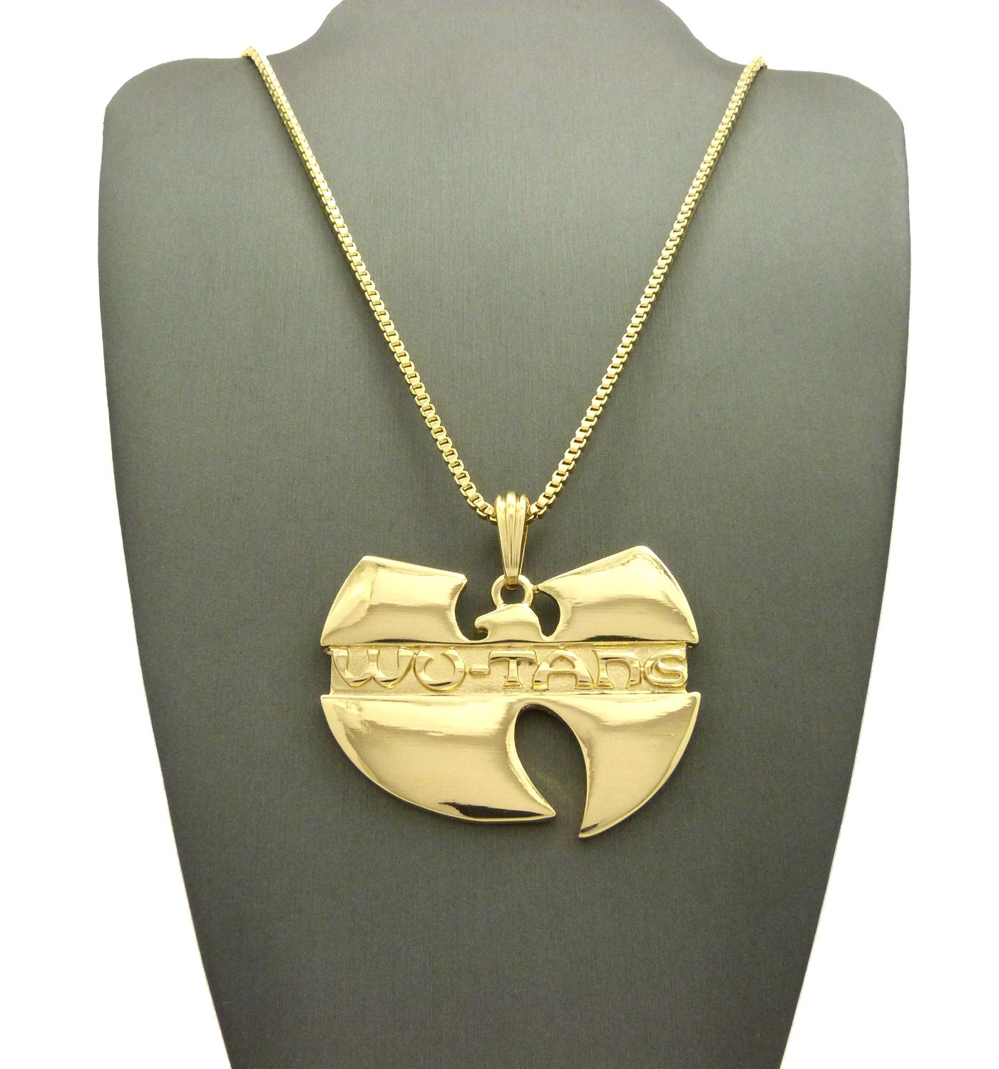 NEW WU TANG PENDANT & 24″ BOX/CUBAN/ROPE CHAIN HIP HOP NECKLACE – XSP335G