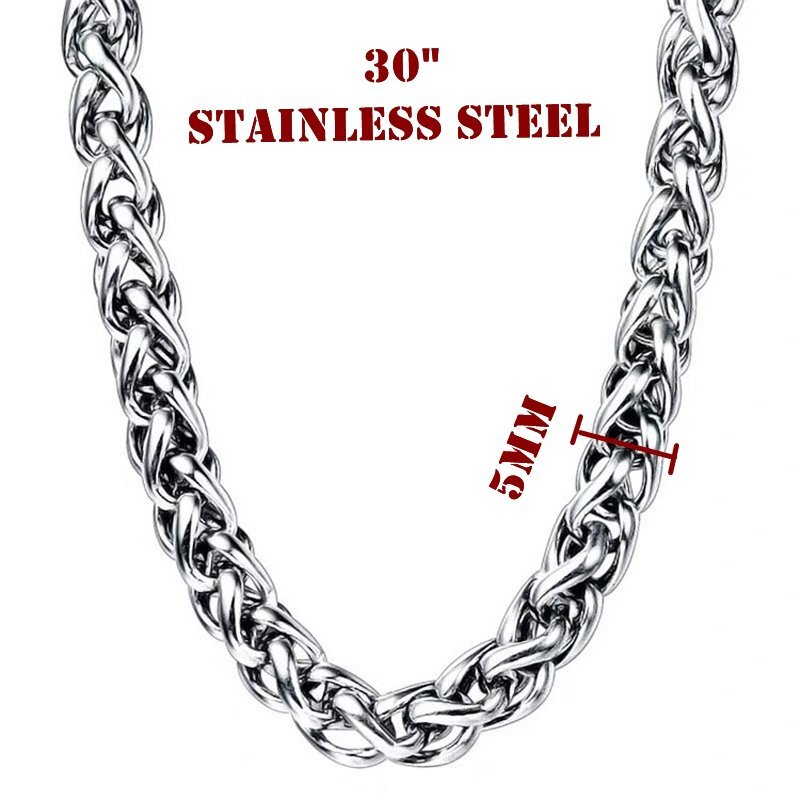 MENDEL Mens Heavy Stainless Steel Large Lion Head 30 Inch Pendant Necklace Chain