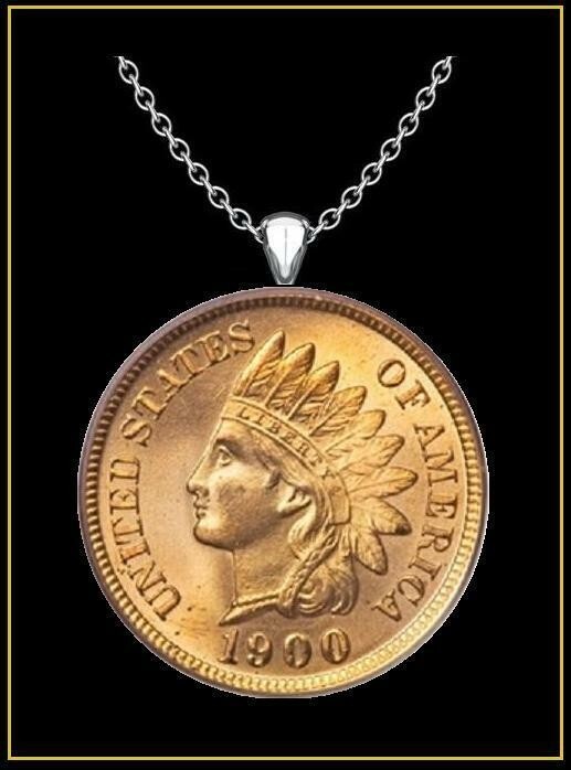 INDIAN HEAD PENNY Necklace – authentic vintage copper one cent US coin
