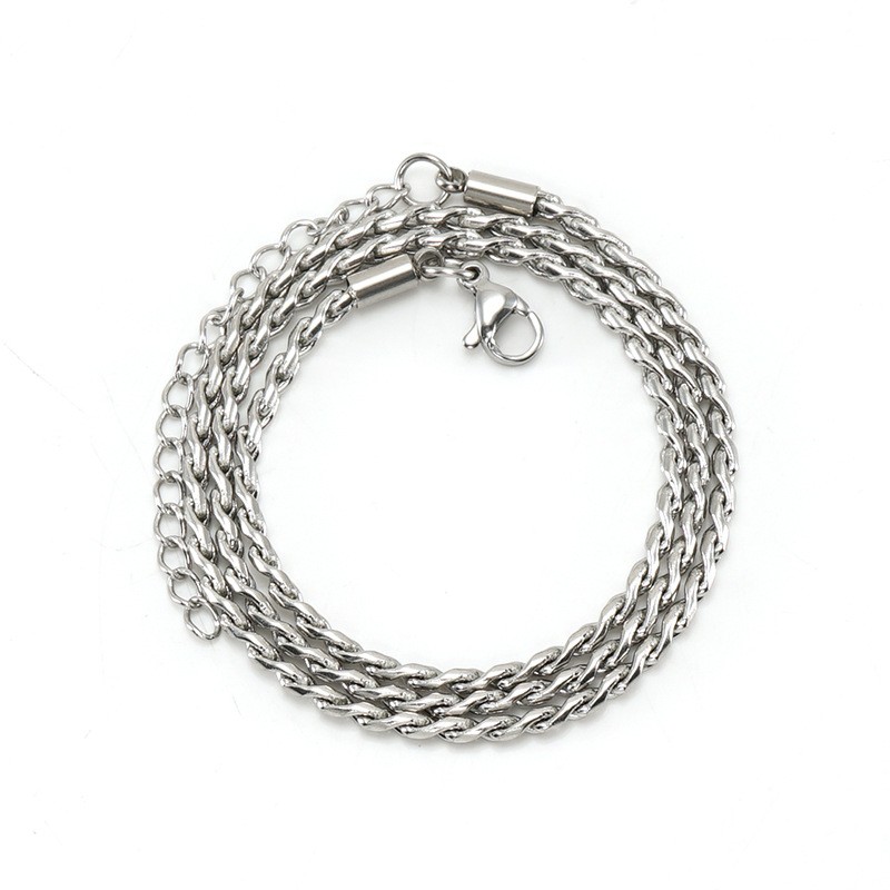 14K Gold Titanium Alloy Necklace Thin Box Chain Twist Chain Stackable Jewelry