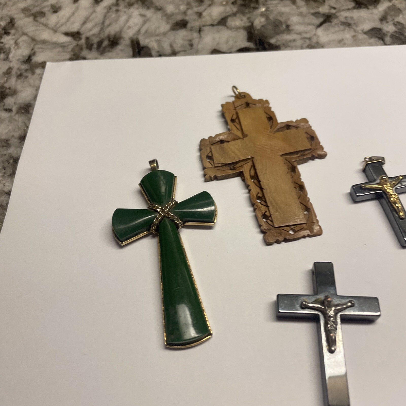 Lot Of 4 Vintage – Modern Jewelry Pendant / Charms – Crosses