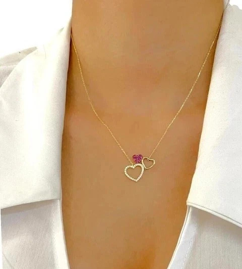 1Ct Round Cut Simulated Sapphire Wedding Pendant Necklace 14k Yellow Gold Plated