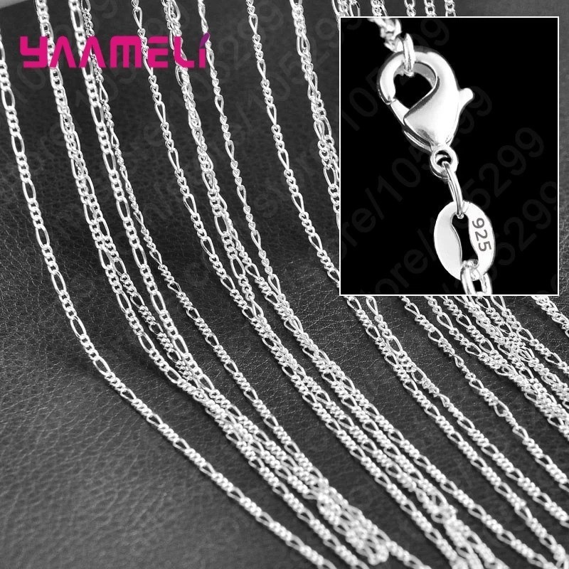 Wholesale 10pcs 925 Sterling Solid Silver 1mm 16inch -24inch Rolo Chain Necklace