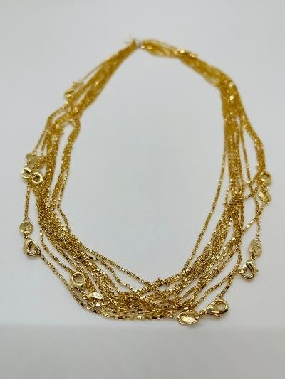 14K GOLD PLATED LONG BOX 019 / 20 INCH CHAIN LOT OF 10 PIECES