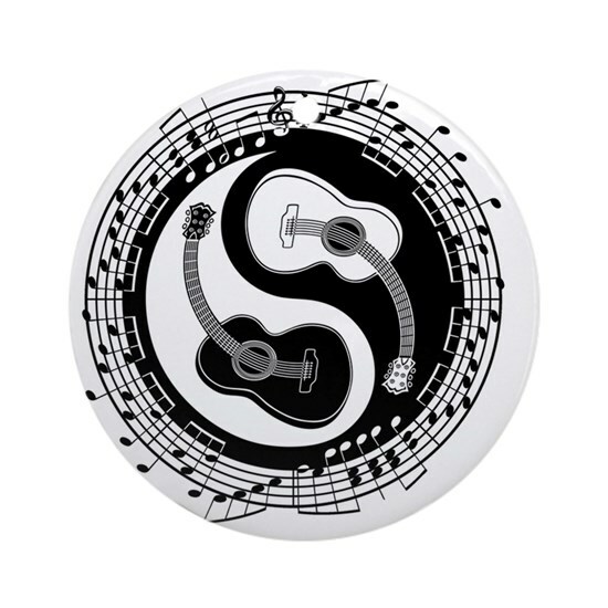 GUITAR YIN YANG MUSIC NOTE ROCK BAND pendant 20″ Sterling 925 Silver necklace