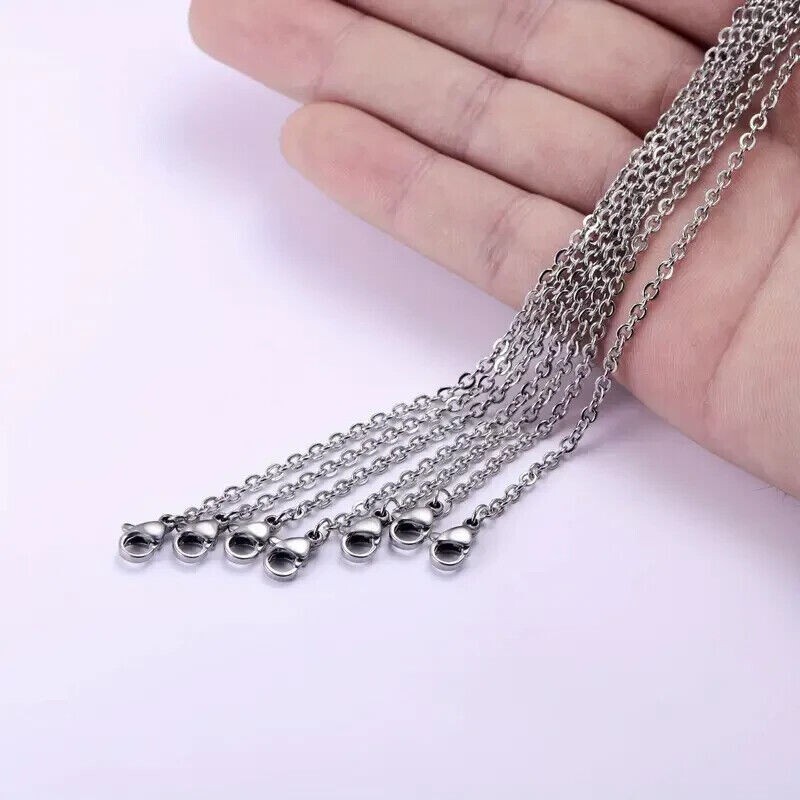 1mm Stainless Steel Link Chain Necklace Extra Long 22-24″
