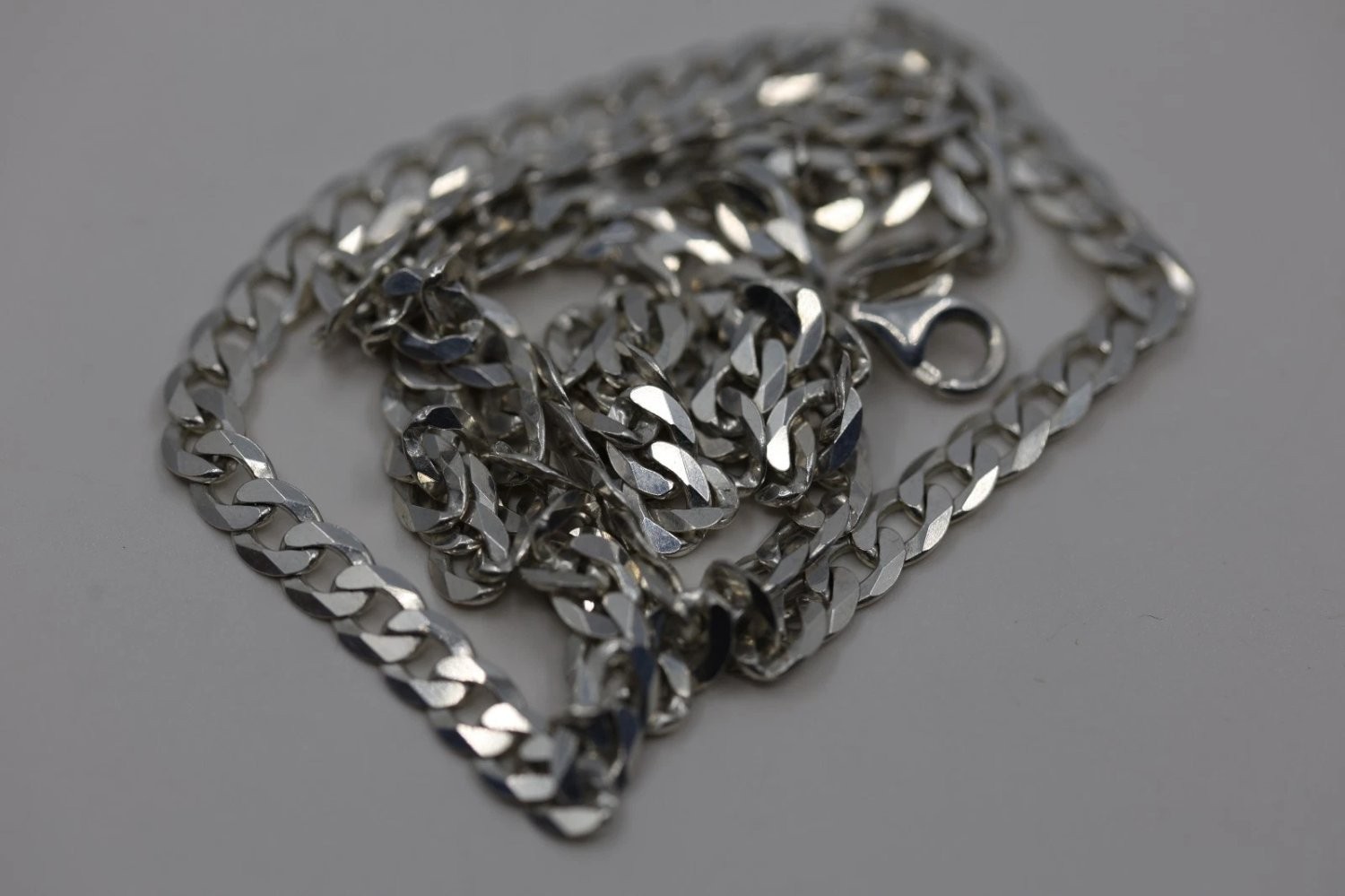 Sterling Silver 6mm Curb Chain Necklace 20 Inch 925 Italy Flat Link 36g Boxed