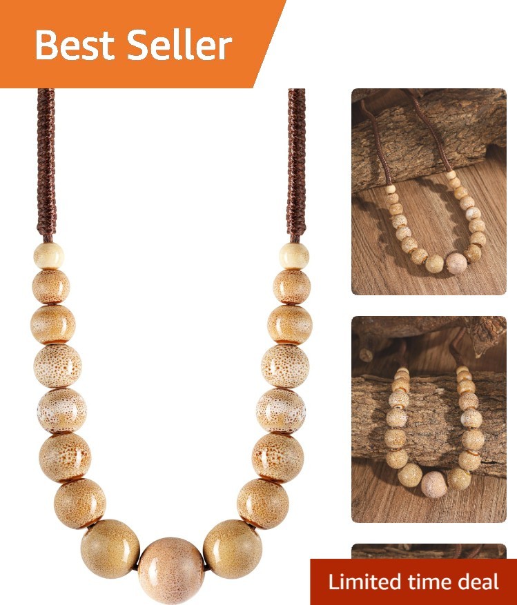 Chic Long Ceramic Bead Strand Necklace – Adjustable Bohemian Jewelry for Women