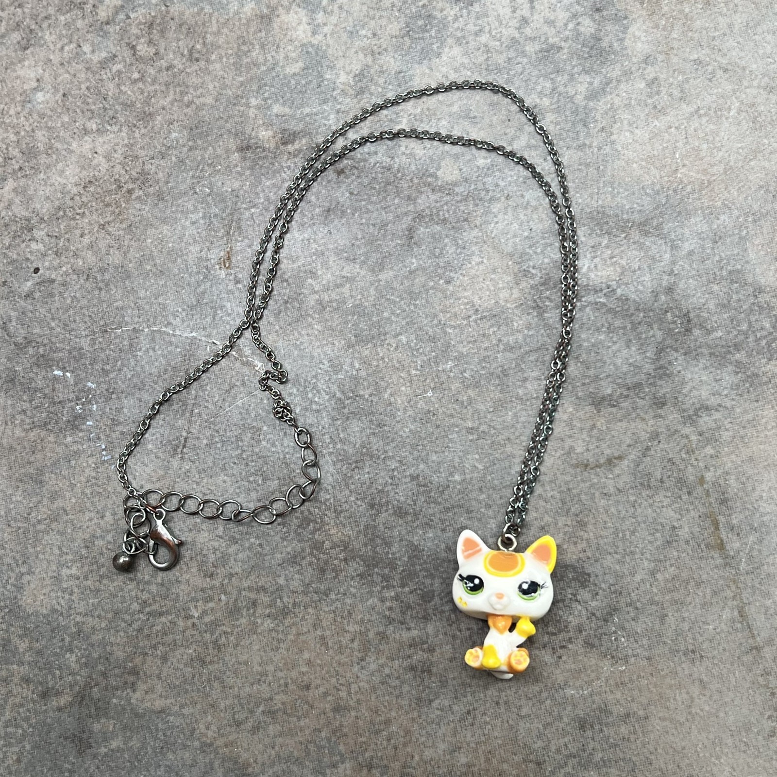 Littlest Pet Shop Hasbro Yellow Cat Necklace Charm Pendant Adult